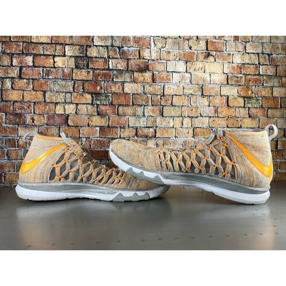 Nike Train Ultrafast Flyknit Mens 13 Training Shoe 843694 001 Orange Gray - Picture 6 of 8